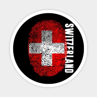 Switzerland Flag Fingerprint My Story DNA Swiss Magnet